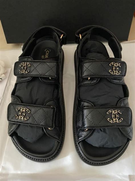 Chanel sandals dupes: High street Chanel dad .